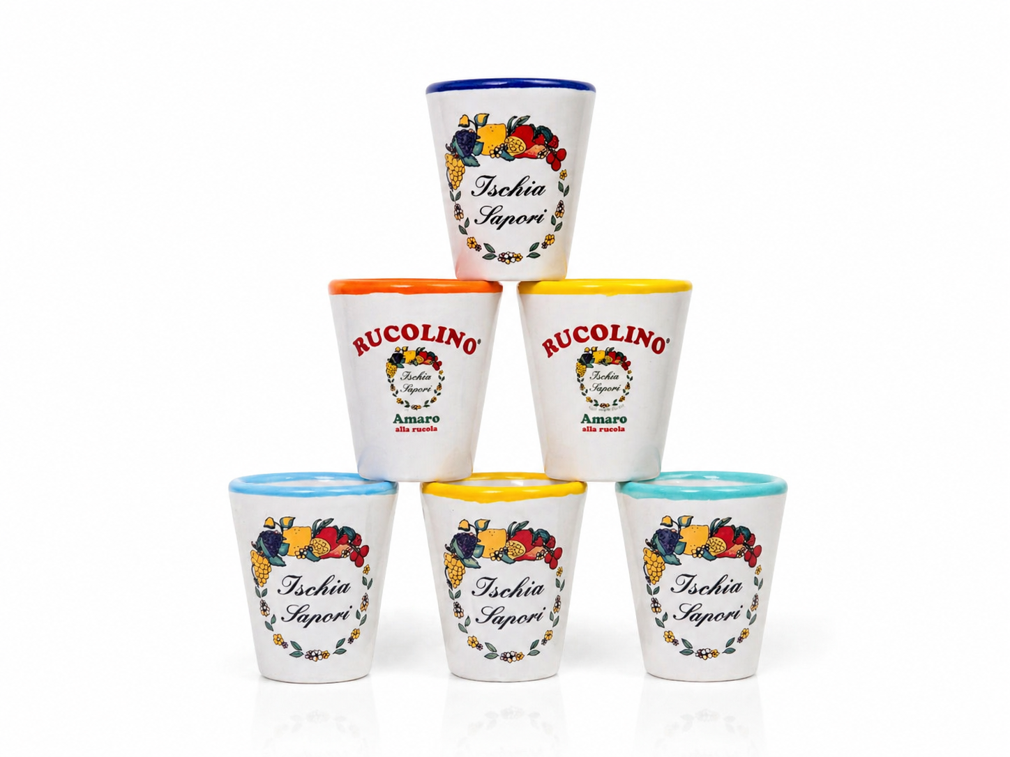 BICCHIERE CERAMICA CON LOGO COLORATI